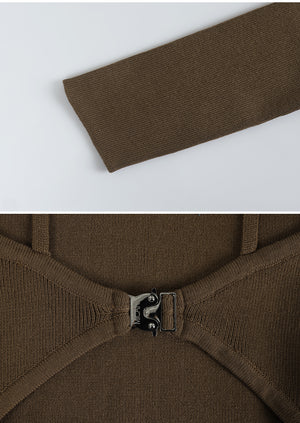 Hug Buckle Point Layered Knit