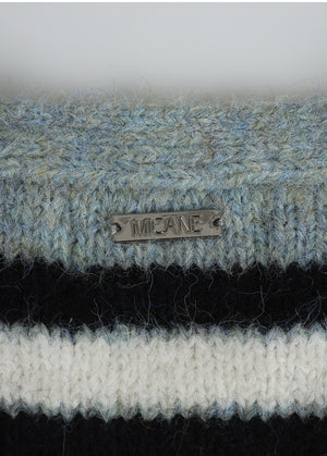 Kaia Stripe Hairy Wool Cardigan