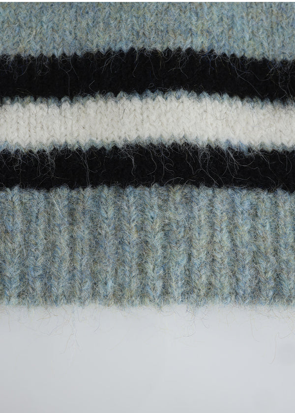 Kaia Stripe Hairy Wool Cardigan