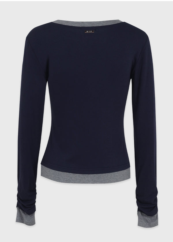 Koa Layered Wool-Tencel Tee