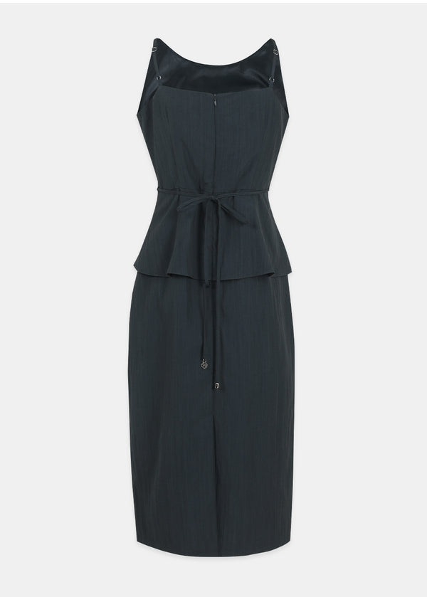 Lowell Sleeveless Peplum Long Dress