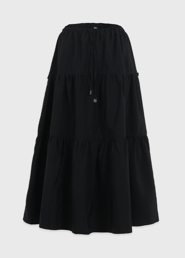 Lyra Cancan Shirring Long Skirt