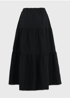Lyra Cancan Shirring Long Skirt