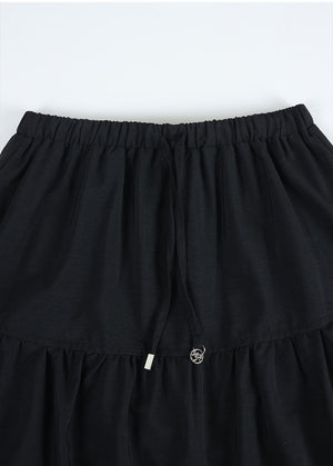 Lyra Cancan Shirring Long Skirt