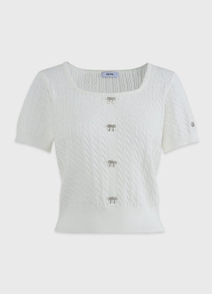 Marguerite Square Neck Ribbon Knit