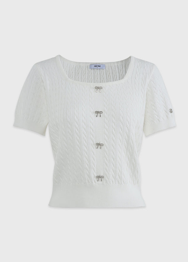 Marguerite Square Neck Ribbon Knit