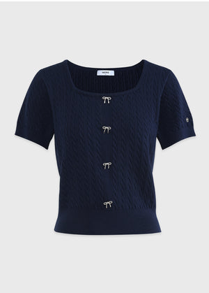 Marguerite Square Neck Ribbon Knit