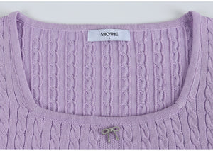 Marguerite Square Neck Ribbon Knit