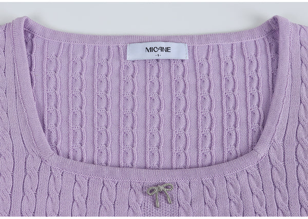 Marguerite Square Neck Ribbon Knit