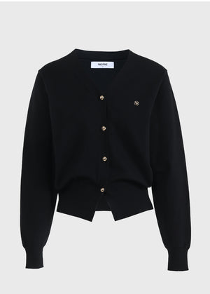 Neat V-neck Cadigan Black