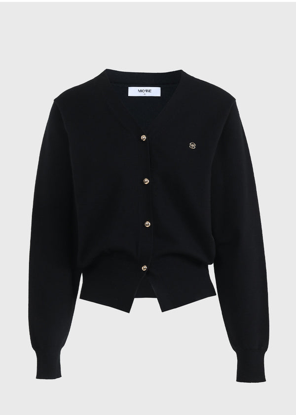 Neat V-neck Cadigan Black