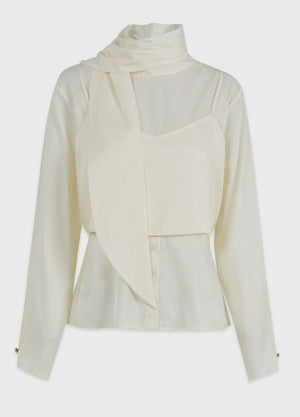 Ondine Tie Bustier layered Blouse