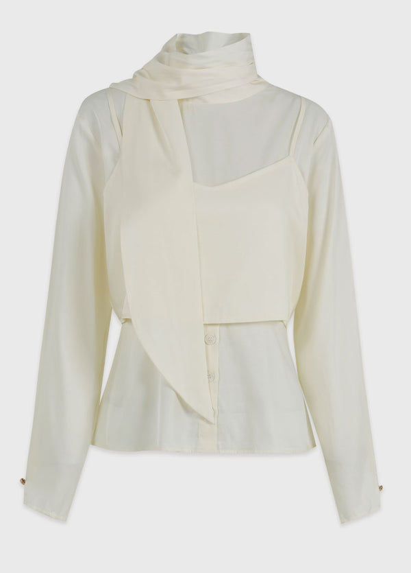 Ondine Tie Bustier layered Blouse