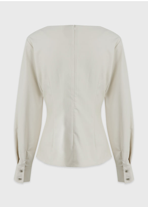 Poshly Neck Point Wrap Blouse