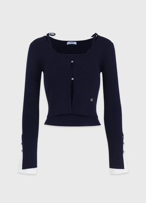 Raina Layered Cardigan-Sleeveless Setup