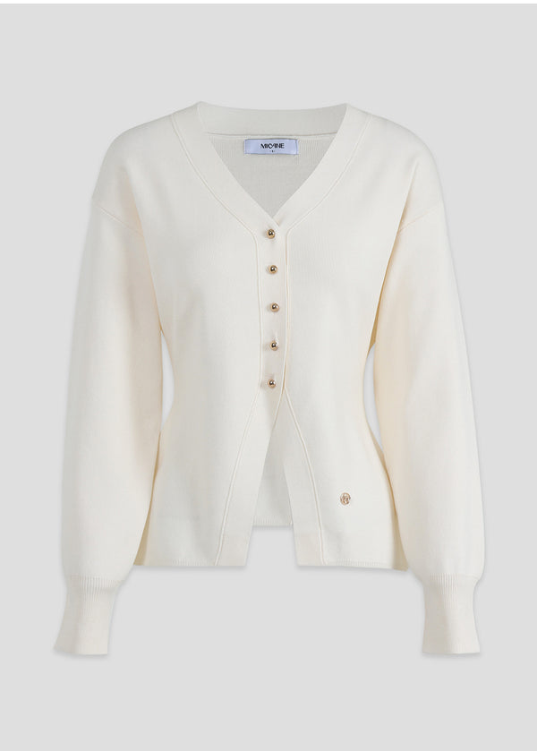 Redolence V-neck Line Cardigan Black