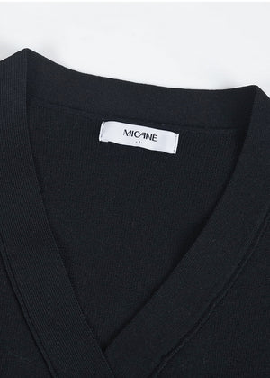 Redolence V-neck Line Cardigan Cream