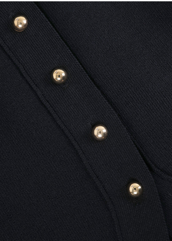 Redolence V-neck Line Cardigan Black