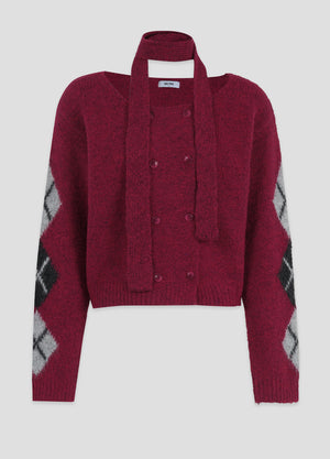 Ruby Tie Set Double Button Knit