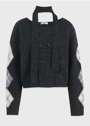 Ruby Tie Set Double Button Knit