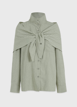 Seio Stripe Shirt - Scarf Setup