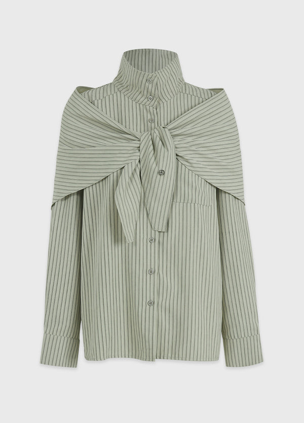 Seio Stripe Shirt - Scarf Setup