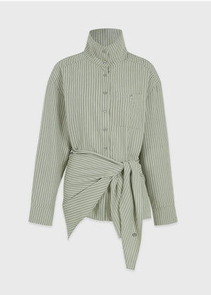 Seio Stripe Shirt - Scarf Setup