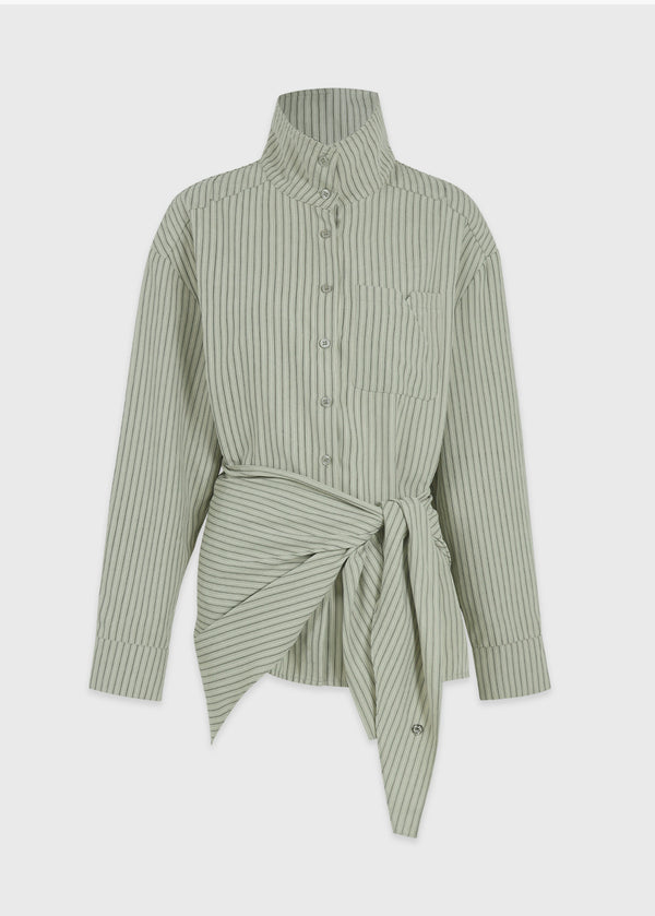 Seio Stripe Shirt - Scarf Setup