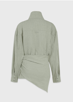 Seio Stripe Shirt - Scarf Setup