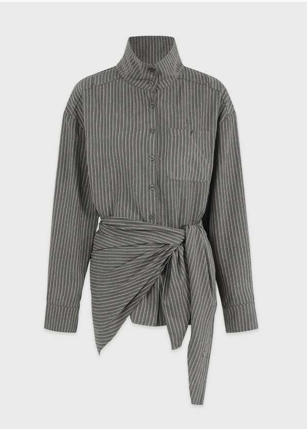 Seio Stripe Shirt - Scarf Setup