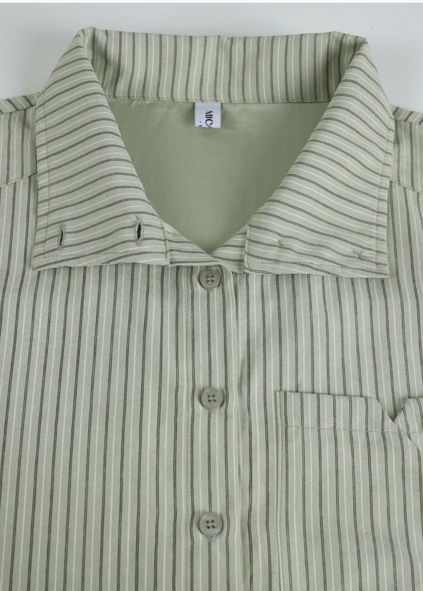 Seio Stripe Shirt - Scarf Setup