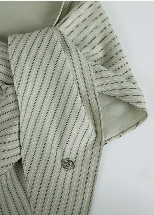 Seio Stripe Shirt - Scarf Setup