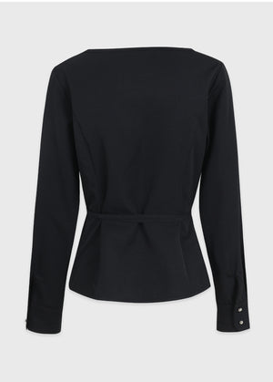 Suave Boat Neck Strap Blouse