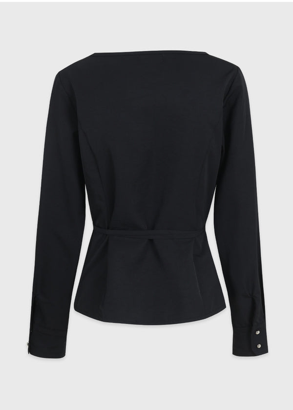 Suave Boat Neck Strap Blouse