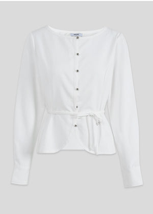 Suave Boat Neck Strap Blouse
