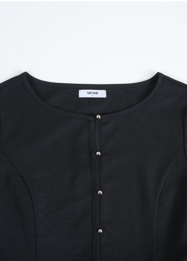 Suave Boat Neck Strap Blouse