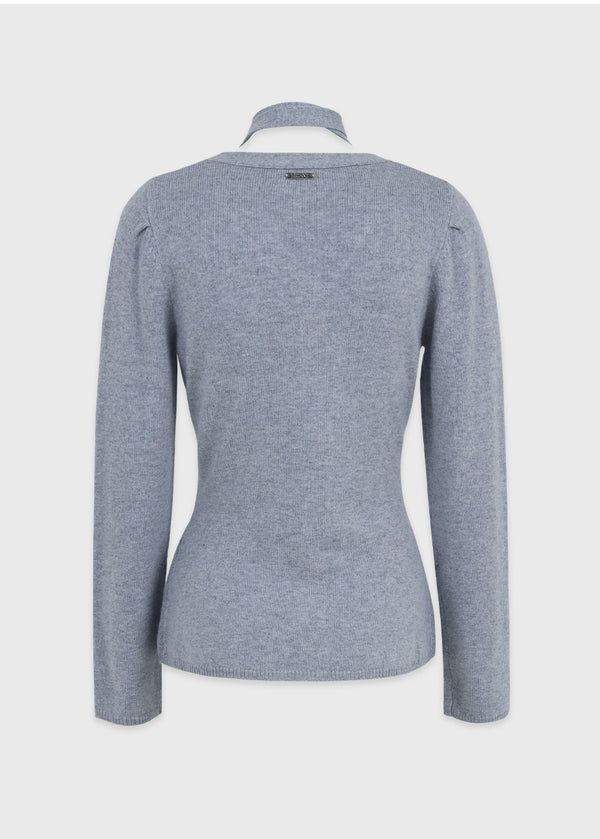 Thea Angora Wool Tie Set Pintuck Knit