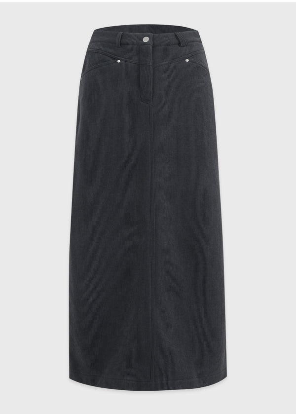 Warmth Coduroy M-Point Long Skirt