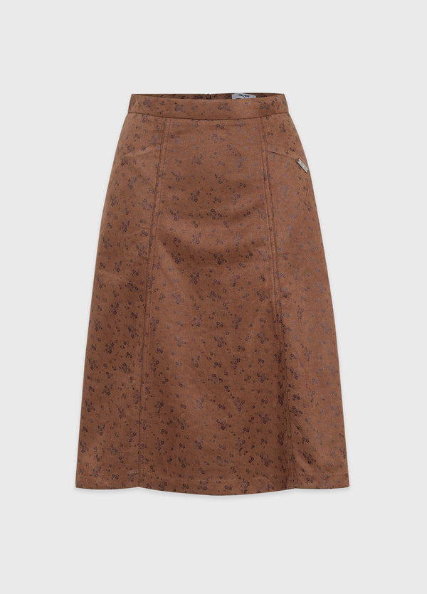Zaki Suede Midi Skirt