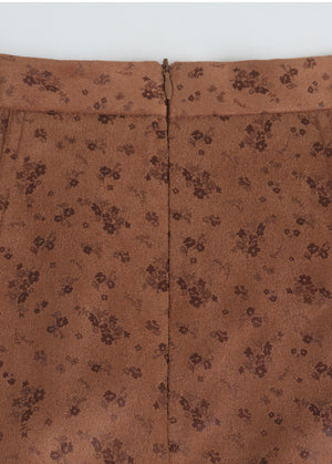 Zaki Suede Midi Skirt